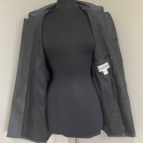 FLORENZI Collection Vintage 80s 90s Black Gray Blazer Jacket Size XL - Picture 12 of 13